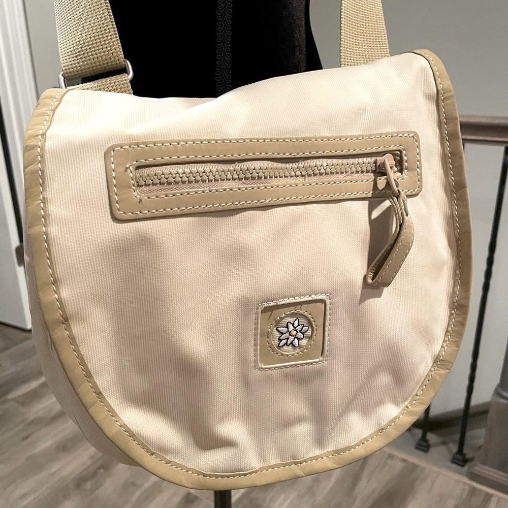 Sherpani Cream and Tan Crossbody Bag